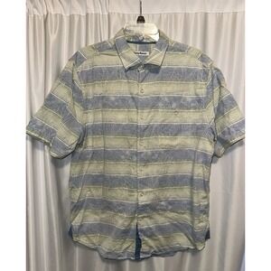 Tommy Bahama Mens Shirt Size L Short Sleeve Button Collar Floral Striped